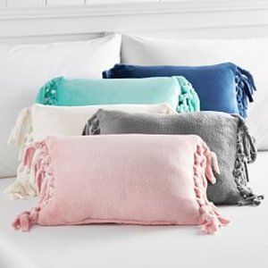 Pottery Barn Teen Fringe Pillow (Turquoise)